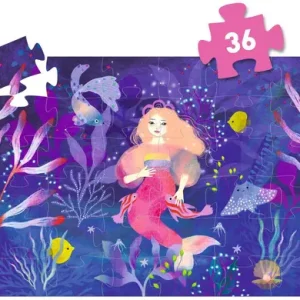 Puzzle Silhouette – 36 pièces Ella, la Sirène, DJECO