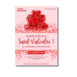 Affiche A3 (30 cm x 40 cm) Saint Valentin à personnaliser