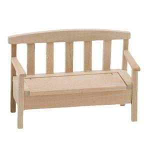 Banc coffre bois brut