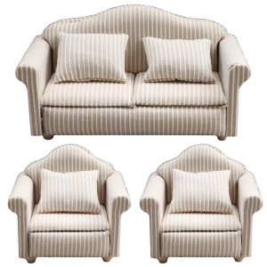 Salon complet – Sofa et 2 fauteuils