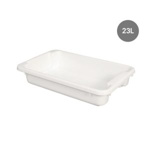 Bac renforcé rectangulaire empilable emboîtable 23 L – blanc