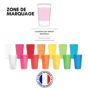 Ecocup 33cl Impression Quadri – Gobelet Réutilisable Personnalisé Pas Cher