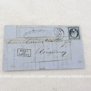 Ancienne petite lettre pli du 12 avril 1857