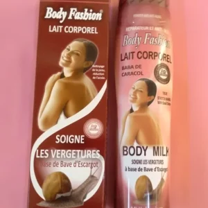 Lait corporel BODY FASHION réparateur et anti-âge soigne les vergetures, à  base de bave d&rsquo;escargot