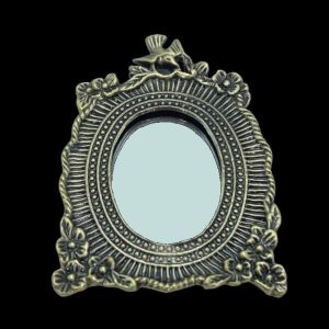 Miroir ovale cadre bronze antique