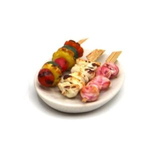 Brochettes de viandes et légumes