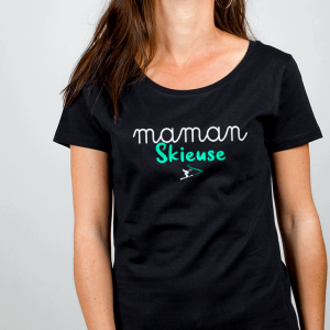 T-SHIRT FEMME : MAMAN SKIEUSE