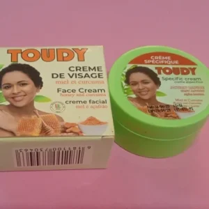 Crème de visage anti rides anti fards anti quintos TOUDY au miel et curcuma