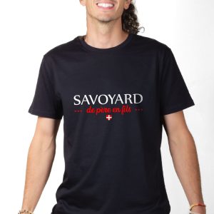 PROMO T-SHIRT HOMME : SAVOYARD DE PERE EN FILS-NOIR-4XL