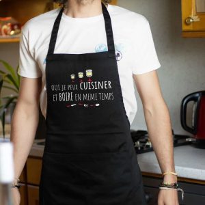 TABLIER : Oui je peux cuisiner et boire en même temps