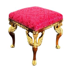 Tabouret Noyer et Or style Empire