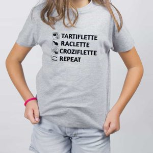 T SHIRT ENFANT : Tartiflette Raclette Croziflette repeat