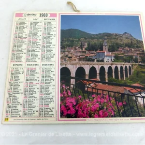 Almanach cartonné des PTT de 1988 et ses feuillets