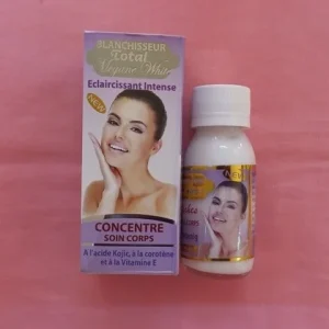 Concentré soin corps éclaircissant intense blanchisseur total MEGANE WHITE à l&rsquo;acide kojic, à la carotène et à la vitamine E