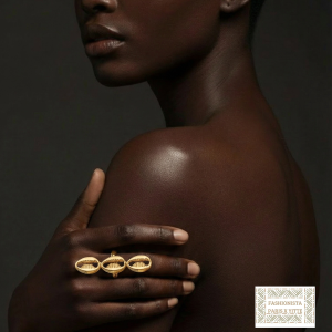 Bague Dorée avec 3 Cauris