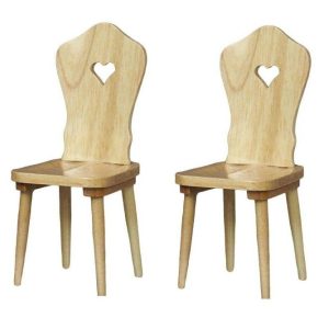 Chaises de cuisine campagnarde  » Coeur  » ( Lot de 2 )