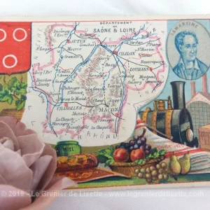 Chromo du département de Saône et Loire de 1876