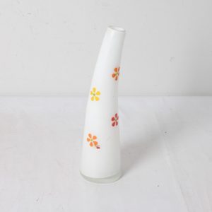 Vase en verre – Motif floral multicolore