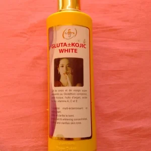 Lait de corps et de visage Laboratoire Roger Ducos GLUTA+KOJIC WHITE super concentré au glutathion comprimé.