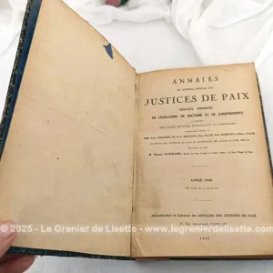 Livre Annales des Justices de Paix année 1940