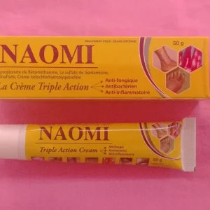 Tube crème triple action NAOMI anti-fongique , antibactérien , anti-inflammatoire