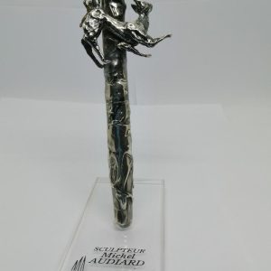 Stylo-Sculpture, plume, en bronze argenté, de Michel AUDIARD, 1994.