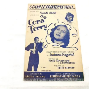 Ancienne partition « Quand le Printemps vient… » du film Cora Terry