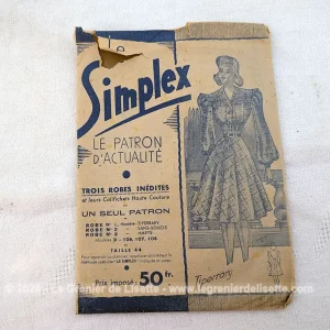 Ancien patron « Le Simplex » années 40/50 pour robes