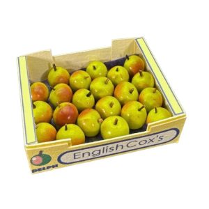 Pommes  » Cox  » dans une caissette carton