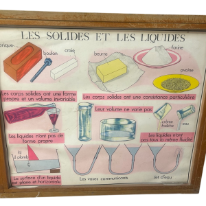 Affiche pédagogique sur les solides et les liquides