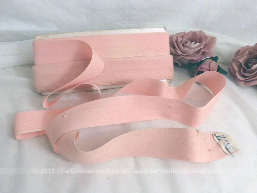 Ancien ruban extra-fort couleur rose pastel – Image 2