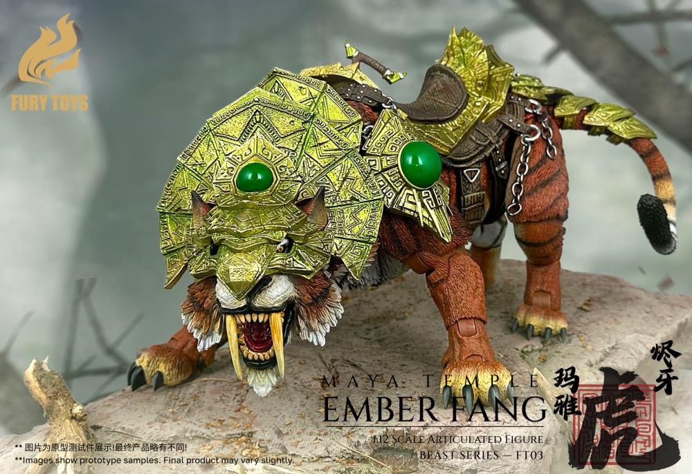 Fury Toys Beast Series Maya Temple Ember Fang Red Tiger Deluxe 1/12 Scale Action Figure – Image 3