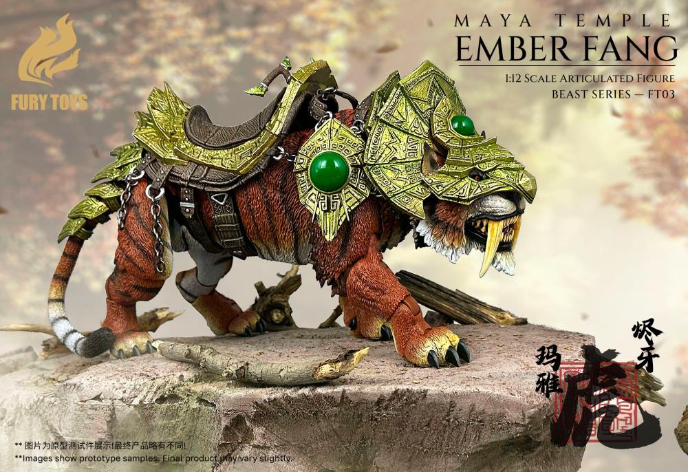 Fury Toys Beast Series Maya Temple Ember Fang Red Tiger Deluxe 1/12 Scale Action Figure – Image 4