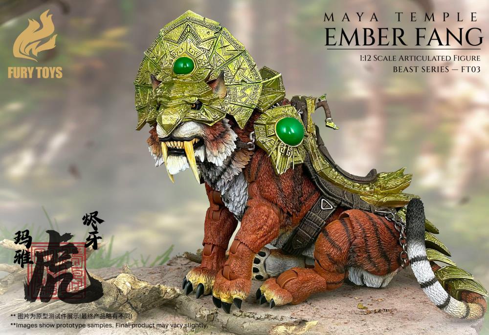 Fury Toys Beast Series Maya Temple Ember Fang Red Tiger Deluxe 1/12 Scale Action Figure – Image 5