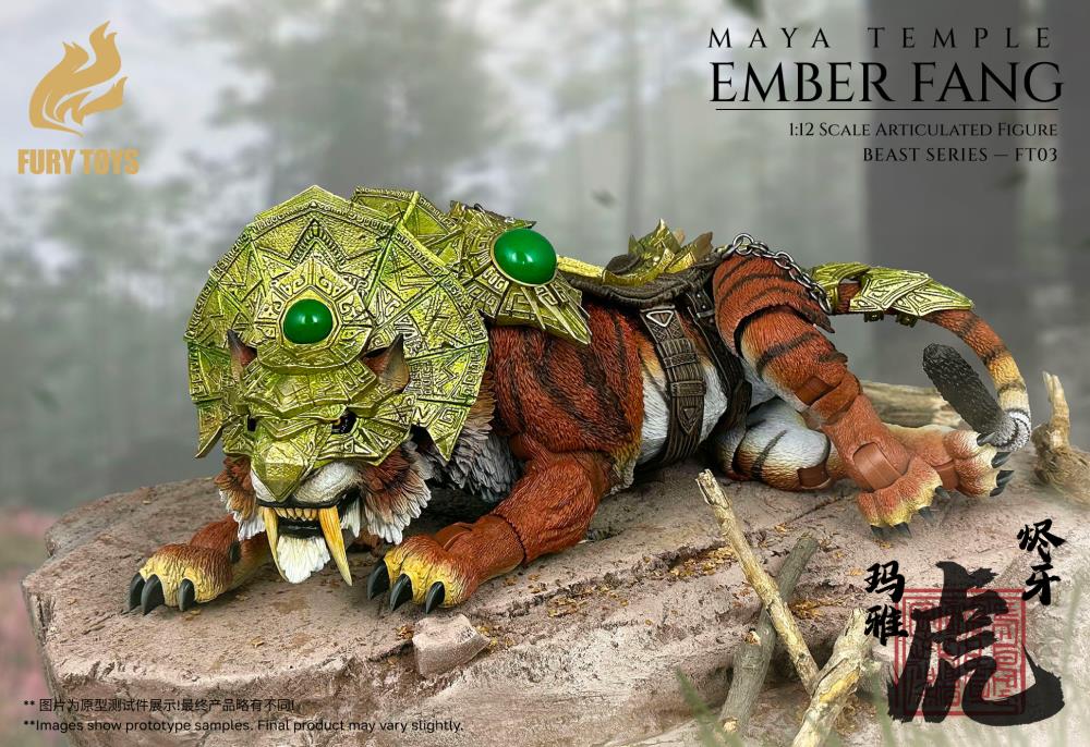 Fury Toys Beast Series Maya Temple Ember Fang Red Tiger Deluxe 1/12 Scale Action Figure – Image 7
