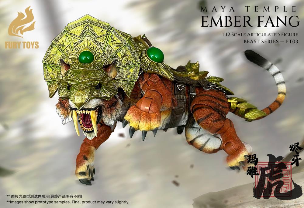 Fury Toys Beast Series Maya Temple Ember Fang Red Tiger Deluxe 1/12 Scale Action Figure – Image 9