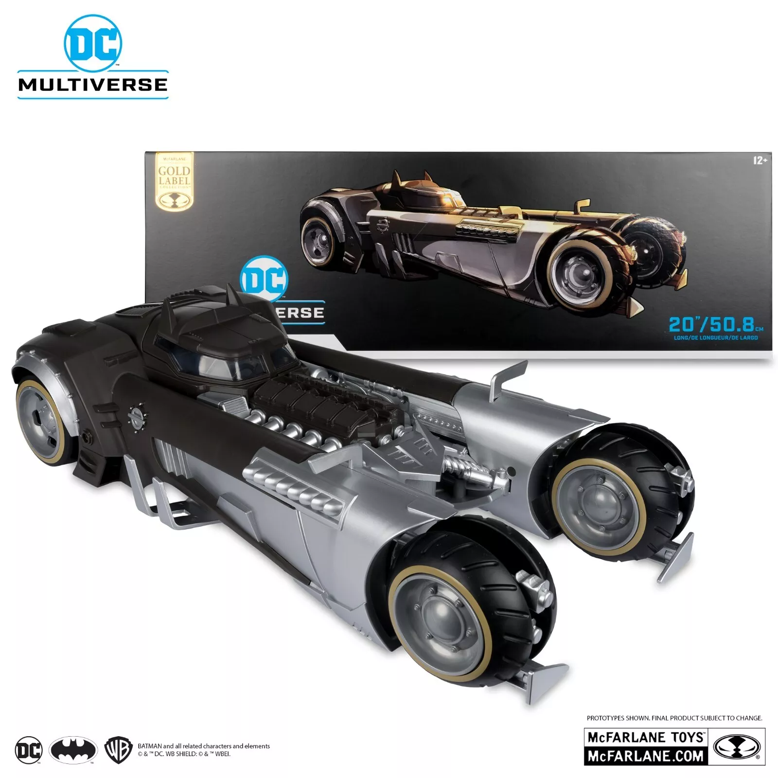McFarlane Toys DC Multiverse Batman White Knight Batmobile ( Gold Label ) – Image 3