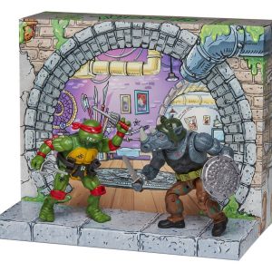 Teenage Mutant Ninja Turtles 1998 Remastered Raphael Vs Rocksteady 2 Pack