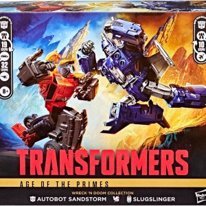 Transformers Age of the Primes Wreck &lsquo;n Doom 2 Pack Sandstorm Slugslinger